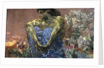 Demon Seated in a Garden, 1890. by Mikhail Vrubel