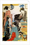 Women of the Gay Quarters, (diptych, left part), late 18th or early 19th century by Torii Kiyonaga