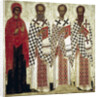 Paraskeva Pyatnitsa, Gregory the Theologian, John Chrysostom and Basil the Great, early 15th century by Anonymous