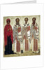 Paraskeva Pyatnitsa, Gregory the Theologian, John Chrysostom and Basil the Great, early 15th century by Anonymous