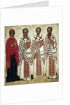 Paraskeva Pyatnitsa, Gregory the Theologian, John Chrysostom and Basil the Great, early 15th century by Anonymous