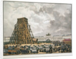 Raising of the Alexander Column in Saint Petersburg, 1836 by Anonymous