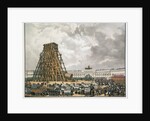 Raising of the Alexander Column in Saint Petersburg, 1836 by Anonymous