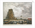 Raising of the Alexander Column in Saint Petersburg, 1836 by Anonymous