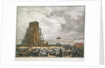 Raising of the Alexander Column in Saint Petersburg, 1836 by Anonymous