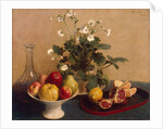 Flowers, Dish with Fruit and Carafe, 1865 by Anonymous