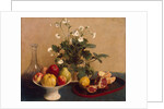 Flowers, Dish with Fruit and Carafe, 1865 by Anonymous