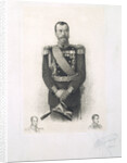 Portrait of Emperor Nicholas II with Remarque-Portraits of Emperors Alexander I and Nicholas I, 1912 by Anonymous