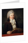 Portrait of a Young Man holding a Folder with Drawings, 1791. by Francois-Andre Vincent