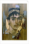 Portrait of a youth in a gold wreath, Fayum mummy portrait, Romano-Egyptian, early 2nd century by Unknown