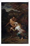 Pan and the Nymph Syrinx, 17th century by Sébastien Bourdon