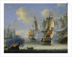 A Sea Battle, late 17th or 18th century. by Adam Silo