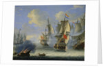 A Sea Battle, late 17th or 18th century. by Adam Silo