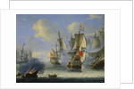 A Sea Battle, late 17th or 18th century. by Adam Silo