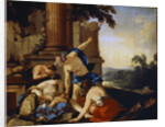 Mercury Giving the Child Bacchus to the Nymphs of Nysa, 1638. by Laurent de la Hyre