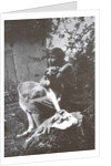 Marina Tsvetaeva with her dog. Savoy, 1930 by Anonymous
