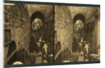 Via Dolorosa, Jerusalem. Pilgrims at station of the Cross (Stereograph), 1913 by Anonymous