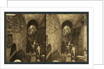 Via Dolorosa, Jerusalem. Pilgrims at station of the Cross (Stereograph), 1913 by Anonymous