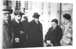 Michail Fainsilberg, Valentin Kataev, Mikhail Bulgakov, Yury Olesha and Iosif Utkin at the Funeral of Vladimir Mayakovsky, 1930 by Anonymous