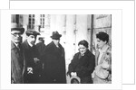 Michail Fainsilberg, Valentin Kataev, Mikhail Bulgakov, Yury Olesha and Iosif Utkin at the Funeral of Vladimir Mayakovsky, 1930 by Anonymous