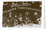 Ivan Papanin, Ernst Krenkel, Evgeny Fedorov and Petr Shirshov at the expedition North Pole-1, 1938 by Anonymous