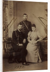 Emperor Nicholas II with Grand Duke Alexander Mikhailovich of Russia and his wife, Grand Duchess Xenia Alexandrovna of Russia, 1894 by Anonymous