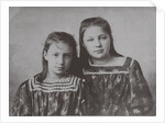 Marina Tsvetaeva with sister Anastasia, 1905 by Anonymous
