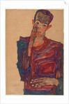 Self-Portrait with Eyelid Pulled Down, 1910 by Egon Schiele