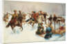 Winter landscape with Cossacks by Adolf Baumgartner-Stoiloff