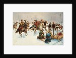 Winter landscape with Cossacks by Adolf Baumgartner-Stoiloff