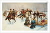 Winter landscape with Cossacks by Adolf Baumgartner-Stoiloff