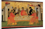 The Hospitality of Abraham (Old Testament Trinity), ca 1380 by Byzantine icon