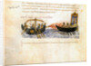 Greek fire. Miniature from the Madrid Skylitzes, 11th-12th century by Anonymous