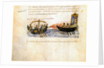 Greek fire. Miniature from the Madrid Skylitzes, 11th-12th century by Anonymous