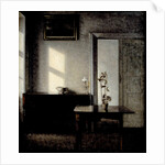 Interior with potted plant on card table, 1910-1911 by Vilhelm Hammershøi