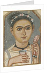 Boy with a Floral Garland in His Hair, ca 200-230 by Fayum mummy portraits