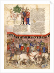 The Knights of the Round (Miniature from La Quête du Saint Graal et la Mort dArthus), ca 1220 by Anonymous master