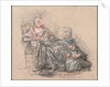 Woman Reading and a Girl Playing by François Guérin
