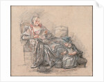 Woman Reading and a Girl Playing by François Guérin