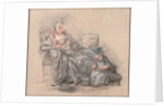 Woman Reading and a Girl Playing by François Guérin