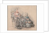 Woman Reading and a Girl Playing by François Guérin
