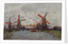 Mills at Westzijderveld near Zaandam, 1871 by Claude Monet