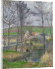 The banks of the Viosne at Osny in grey weather by Camille Pissarro
