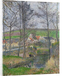The banks of the Viosne at Osny in grey weather by Camille Pissarro