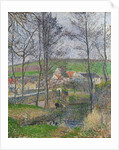 The banks of the Viosne at Osny in grey weather by Camille Pissarro