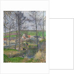 The banks of the Viosne at Osny in grey weather by Camille Pissarro