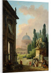 View of Rome with the Horse Tamer of the Monte Cavallo, 1786 by Hubert Robert