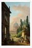 View of Rome with the Horse Tamer of the Monte Cavallo, 1786 by Hubert Robert