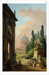 View of Rome with the Horse Tamer of the Monte Cavallo, 1786 by Hubert Robert