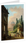 View of Rome with the Horse Tamer of the Monte Cavallo, 1786 by Hubert Robert
